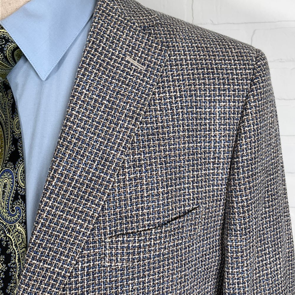 Blu Jacket Vitale Barberis Canonico Blazer Men 42L Tan Blue Christian Italian